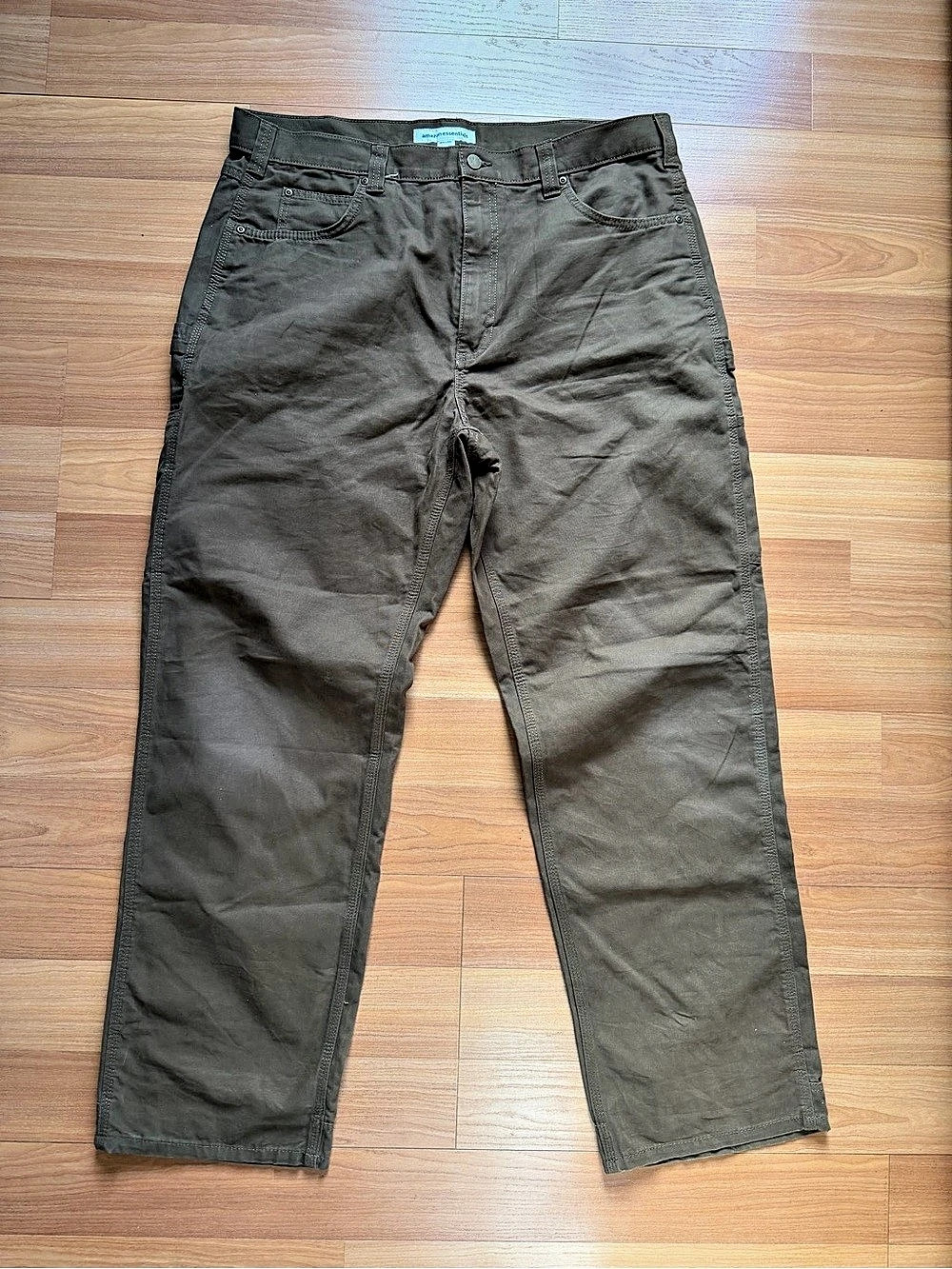Amazon Essentials Men’s 38x34 Brown Cargo Pants Straight Fit Utility Work